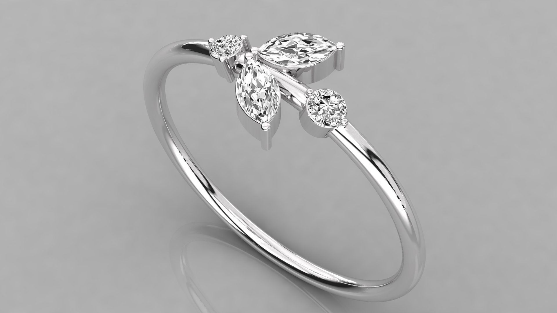 Women solitaire ring 3dm stl render detail  3D print model_2