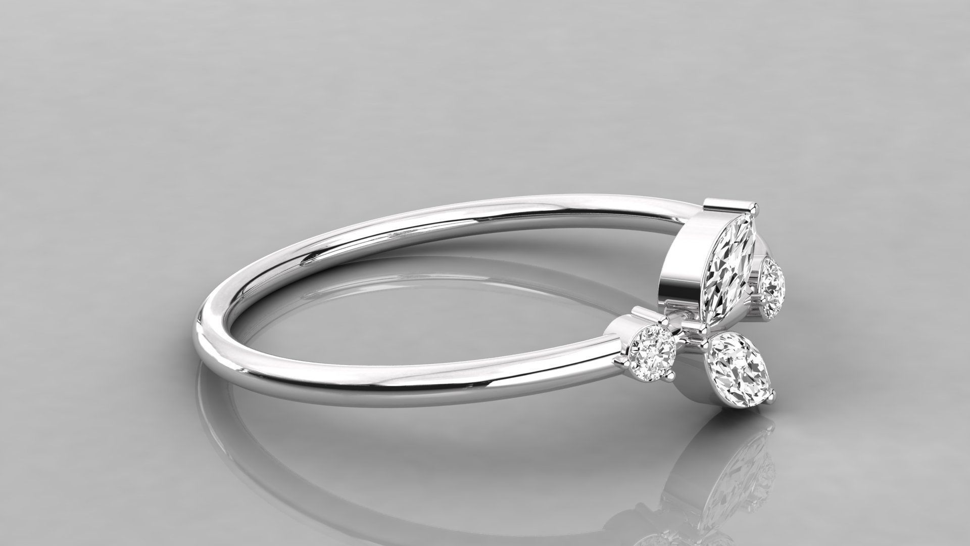 Women solitaire ring 3dm stl render detail  3D print model_5