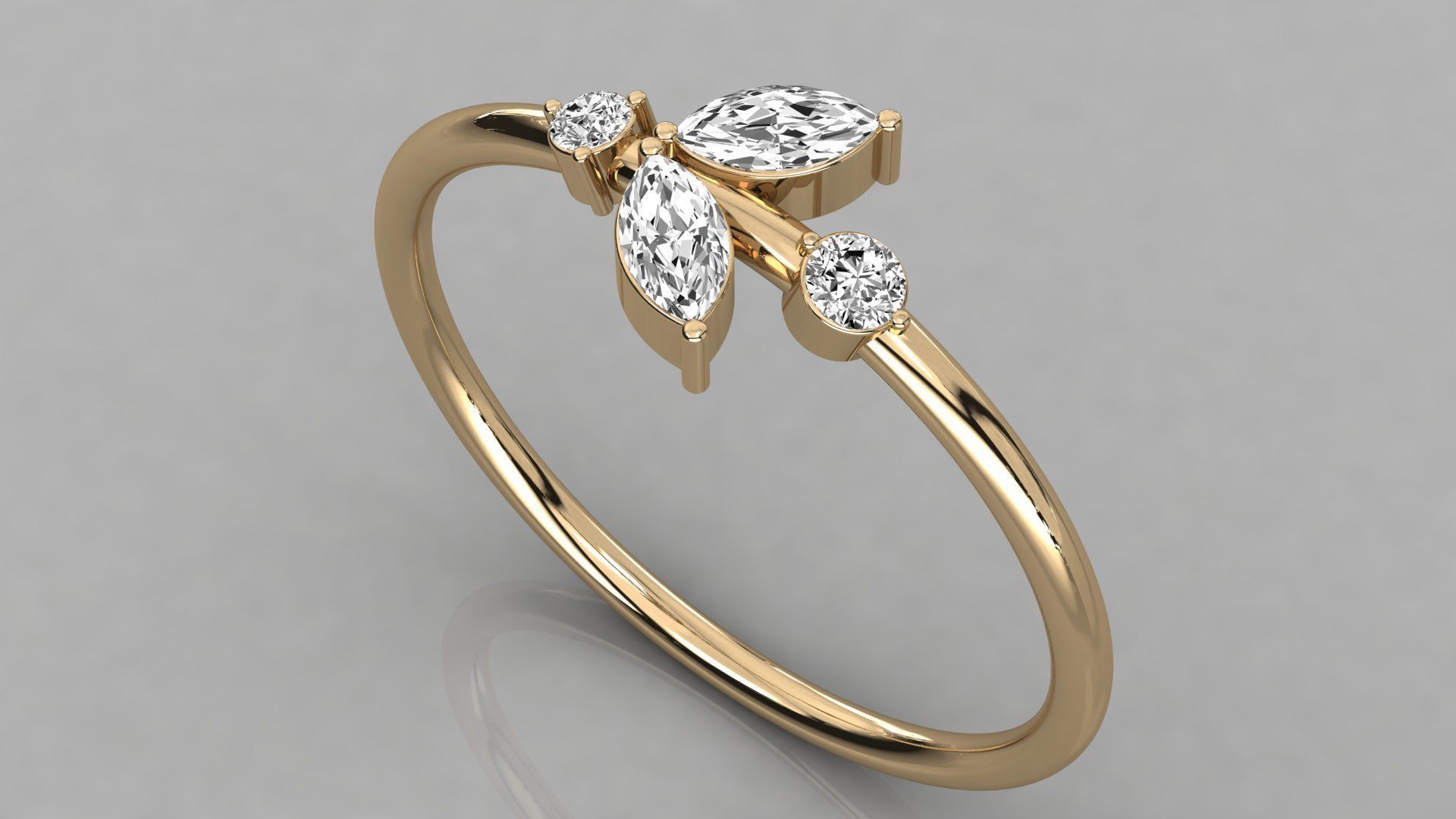 Women solitaire ring 3dm stl render detail  3D print model_3