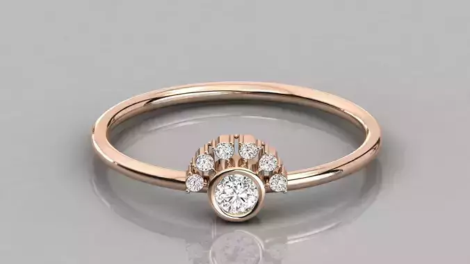 Women solitaire ring 3dm stl render detail 