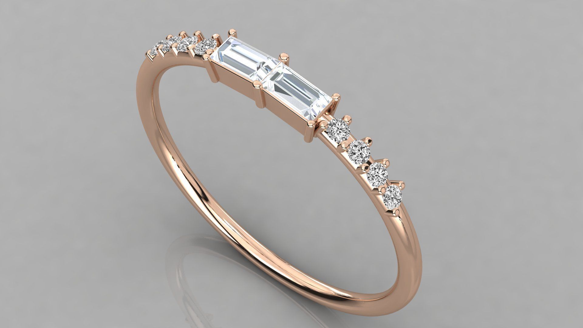 Women solitaire ring 3dm stl render detail 3D print model_1