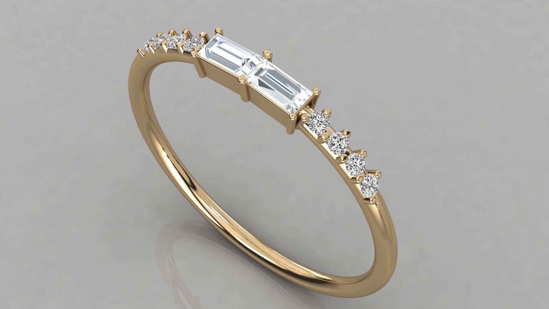 Women solitaire ring 3dm stl render detail 3D print model_3