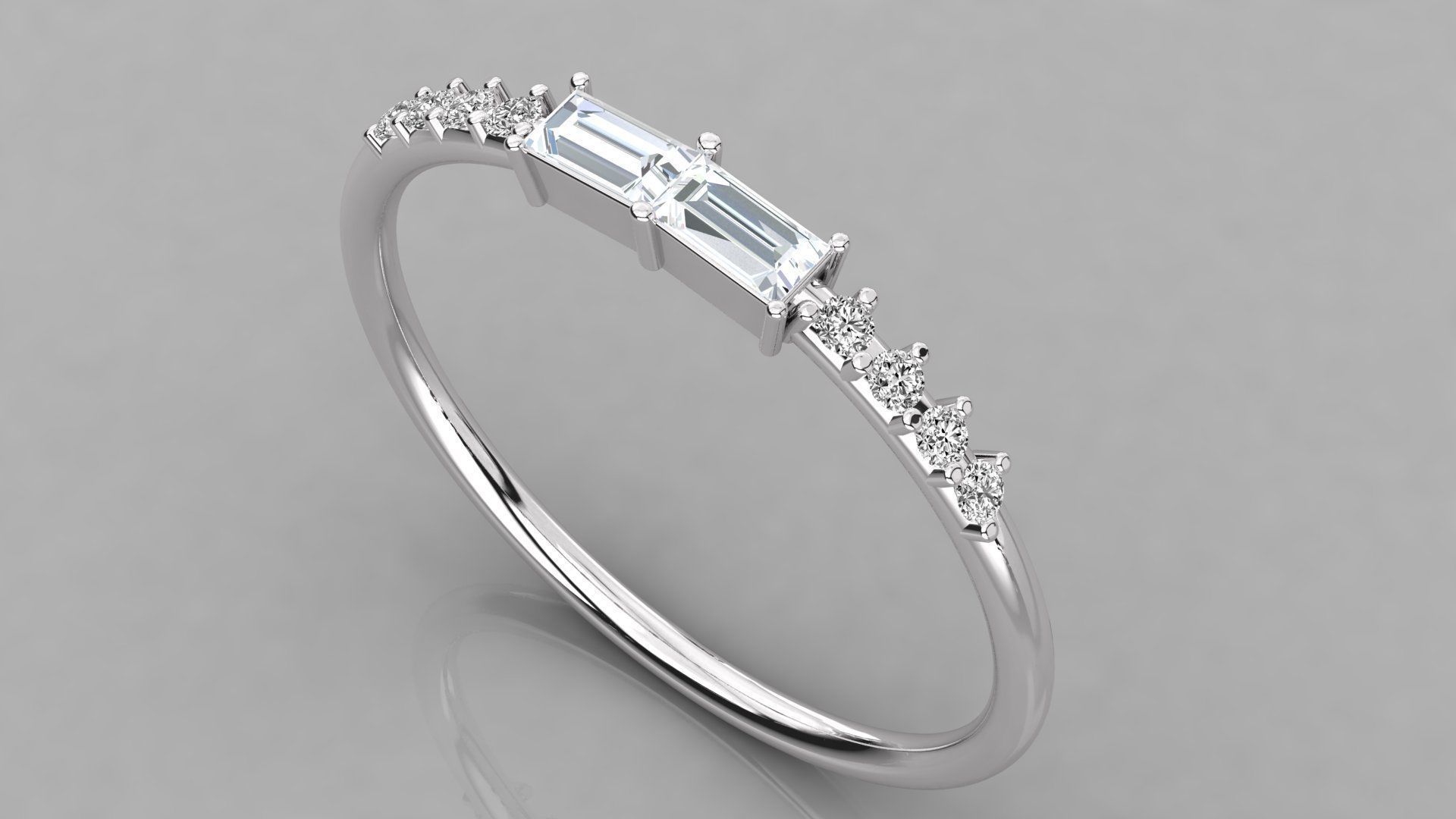 Women solitaire ring 3dm stl render detail 3D print model_2