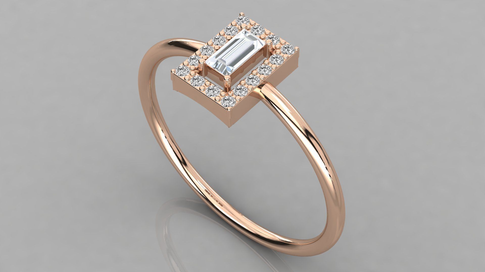 Women solitaire ring 3dm stl render detail 3D print model_1