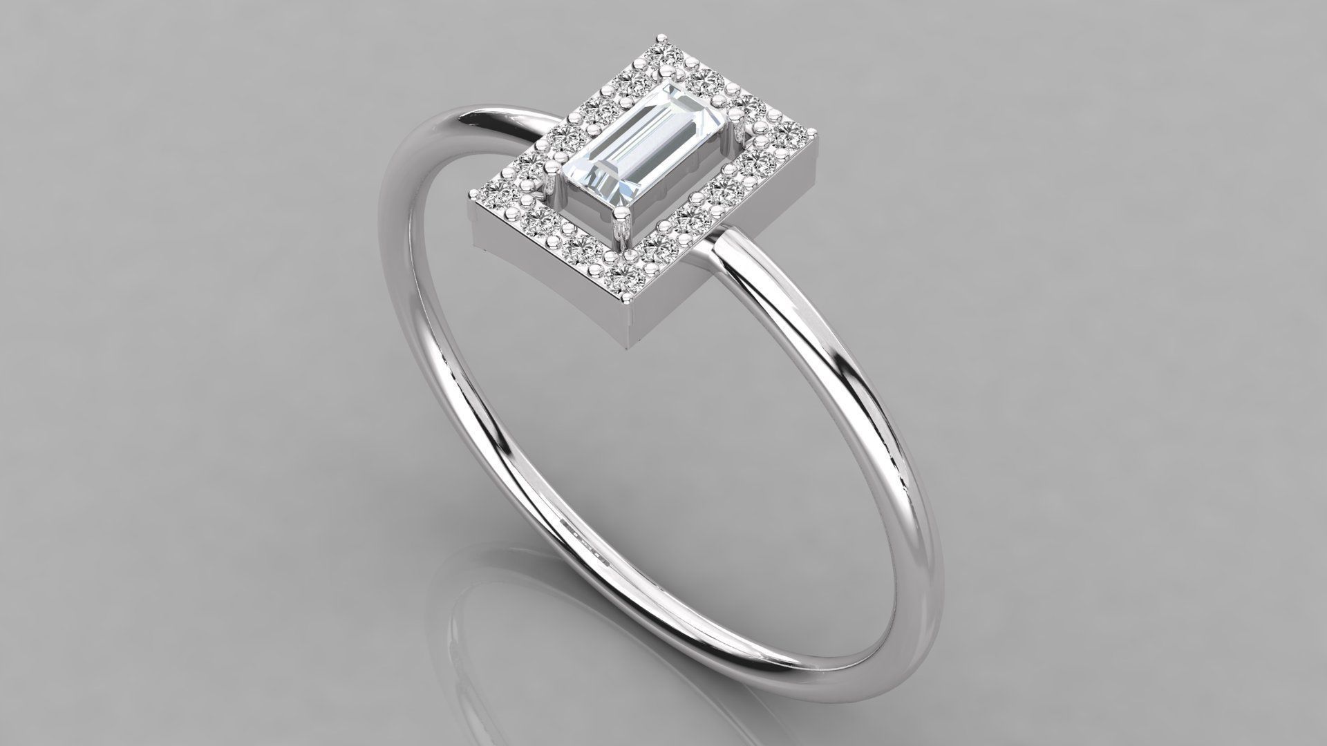 Women solitaire ring 3dm stl render detail 3D print model_2