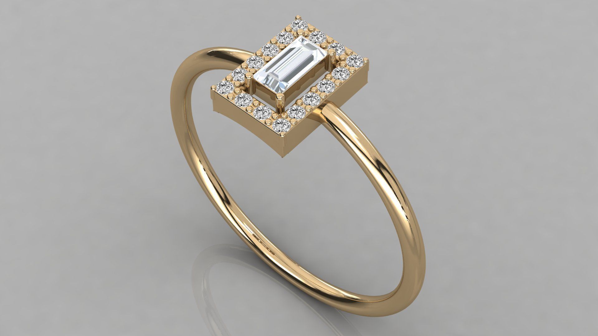 Women solitaire ring 3dm stl render detail 3D print model_3