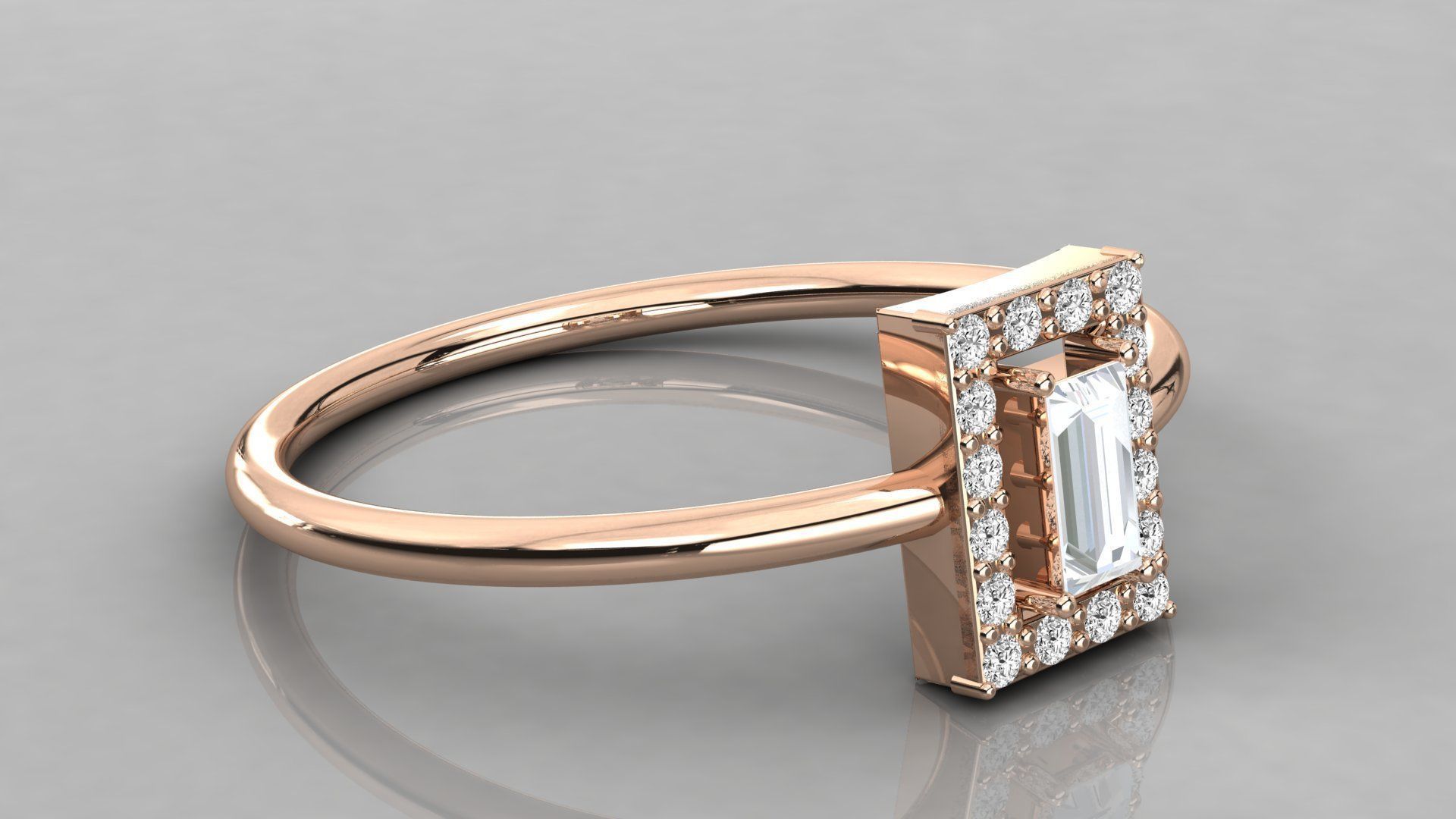 Women solitaire ring 3dm stl render detail 3D print model_4