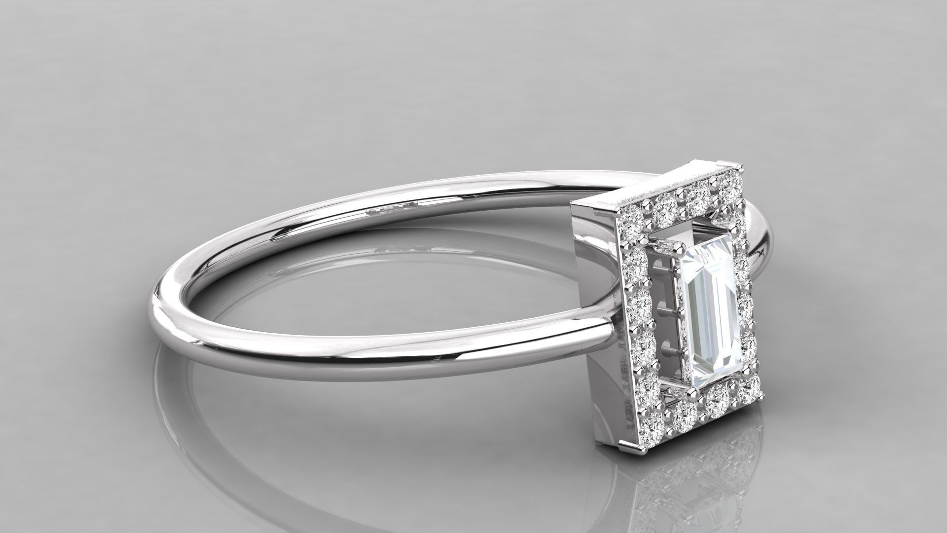 Women solitaire ring 3dm stl render detail 3D print model_5