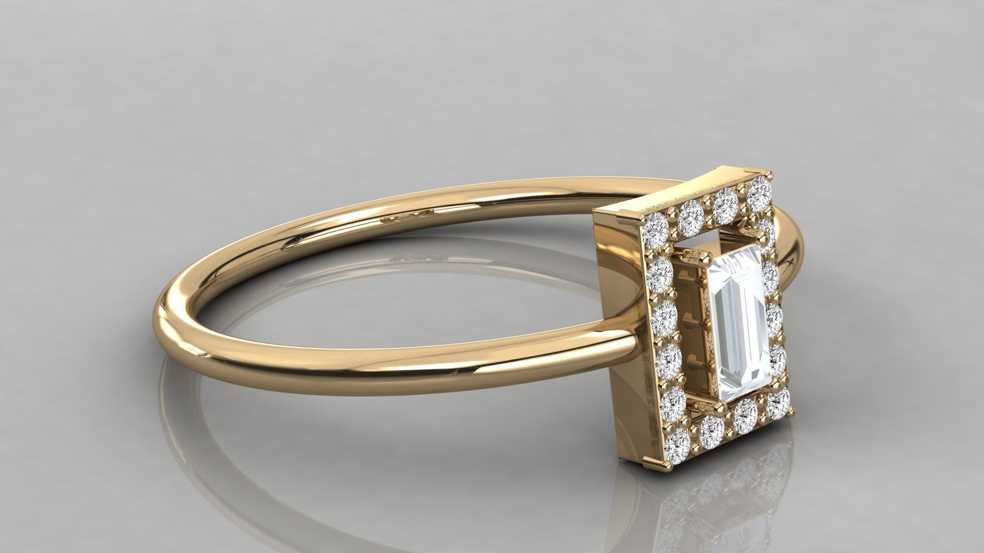 Women solitaire ring 3dm stl render detail 3D print model_6