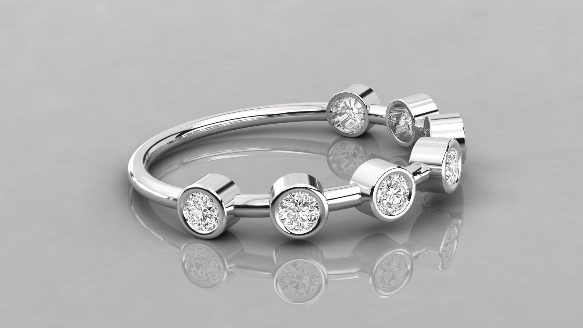 Women solitaire ring 3dm stl render detail 3D print model_5