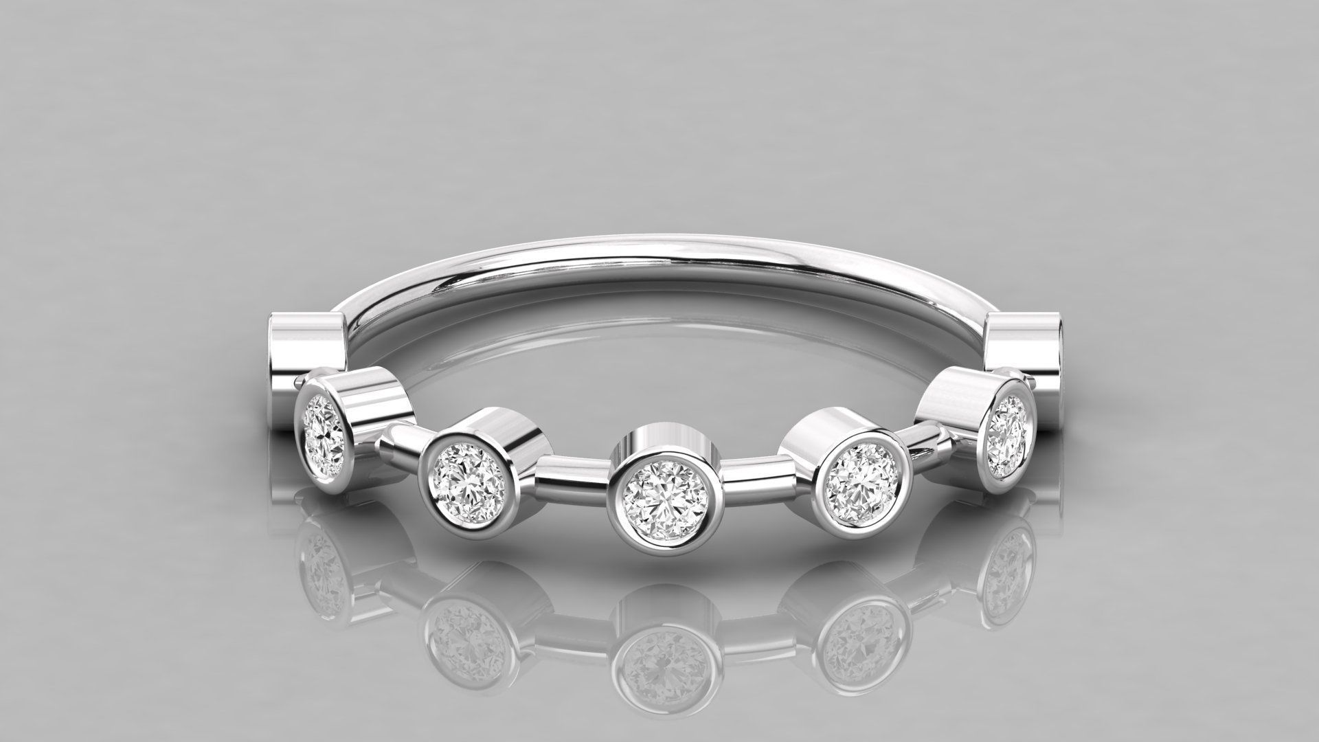 Women solitaire ring 3dm stl render detail 3D print model_7