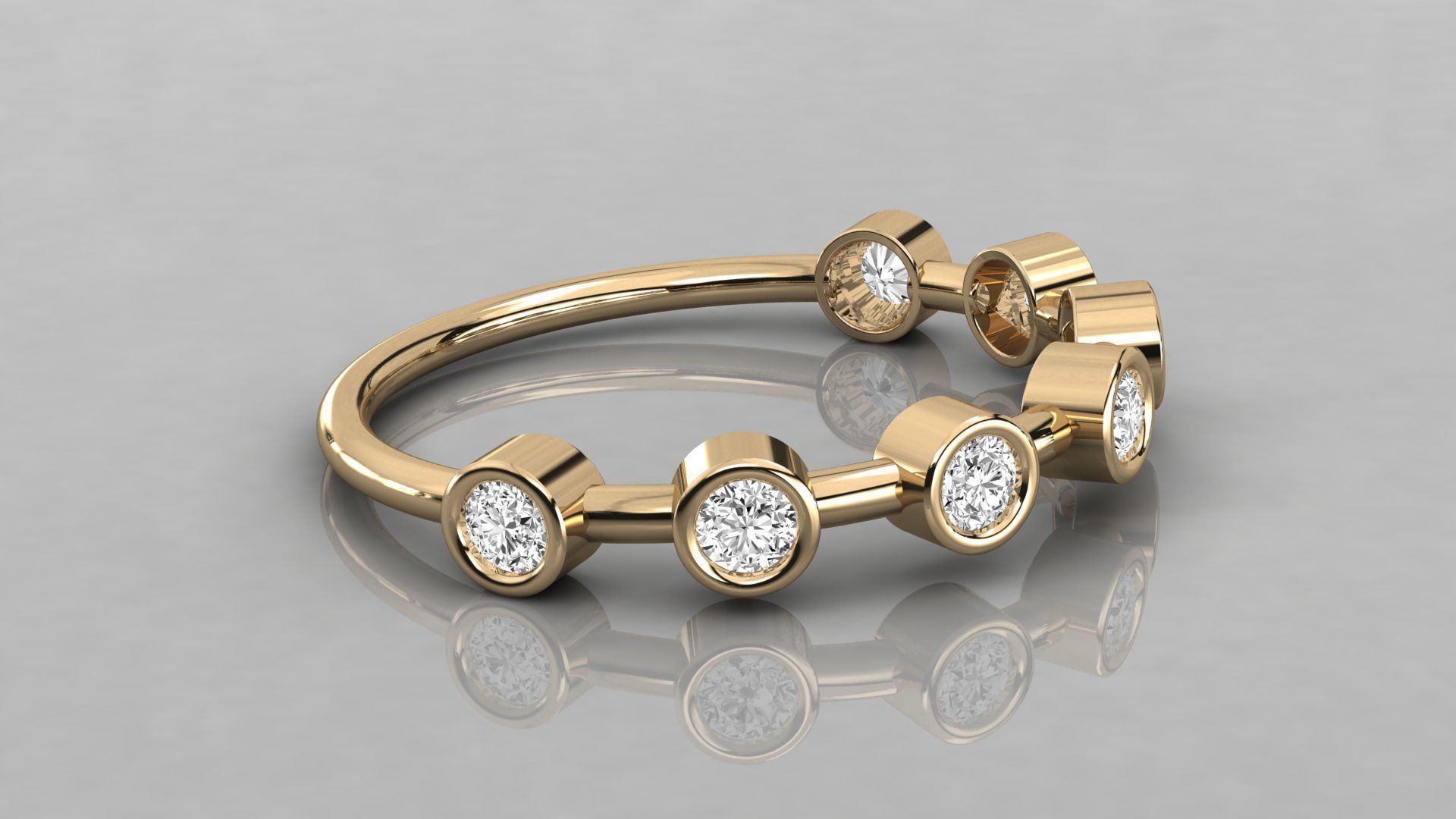 Women solitaire ring 3dm stl render detail 3D print model_6