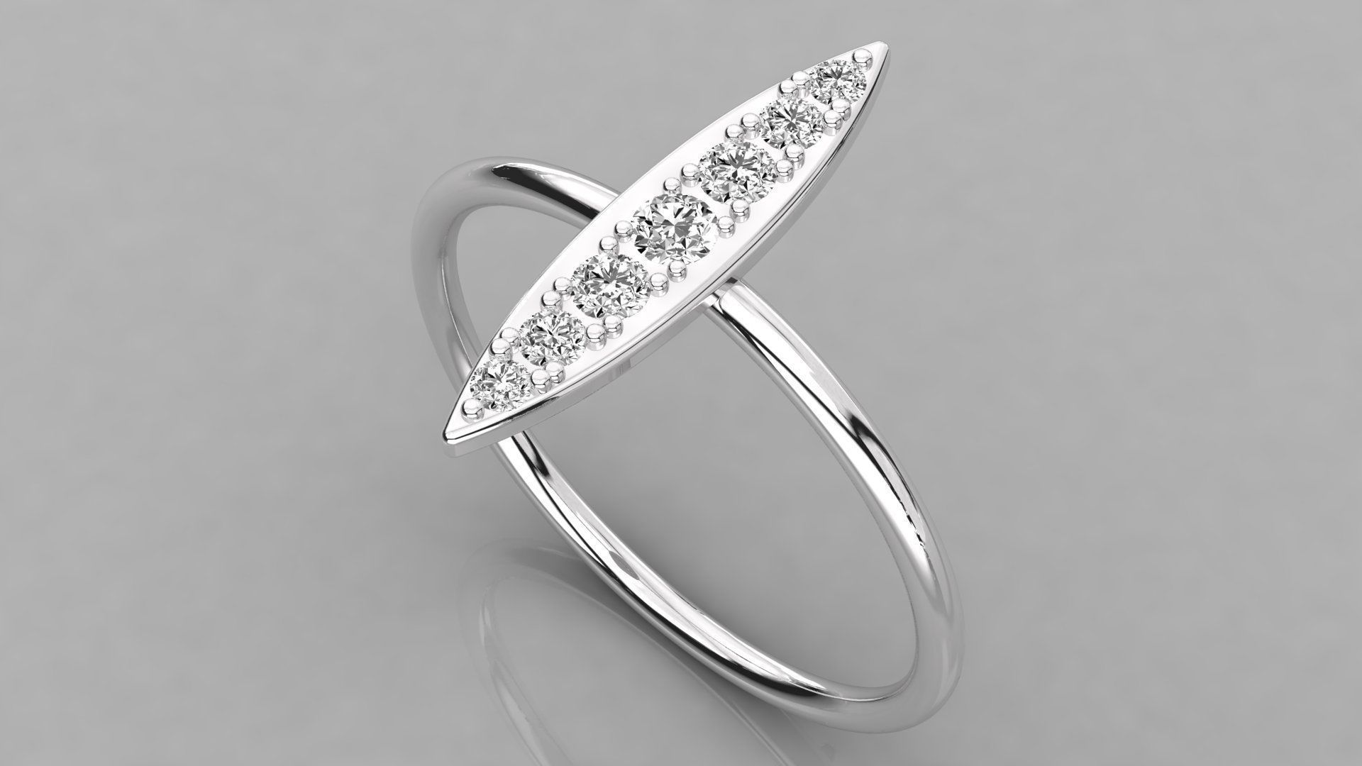 Women solitaire ring 3dm stl render detail 3D print model_2
