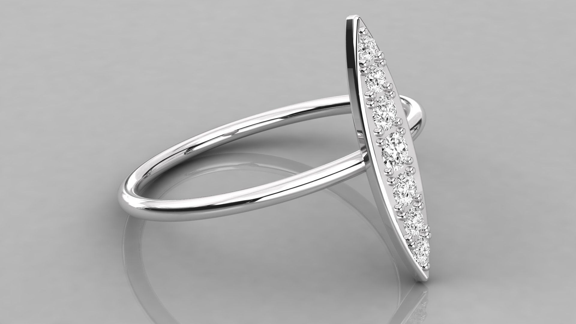 Women solitaire ring 3dm stl render detail 3D print model_5