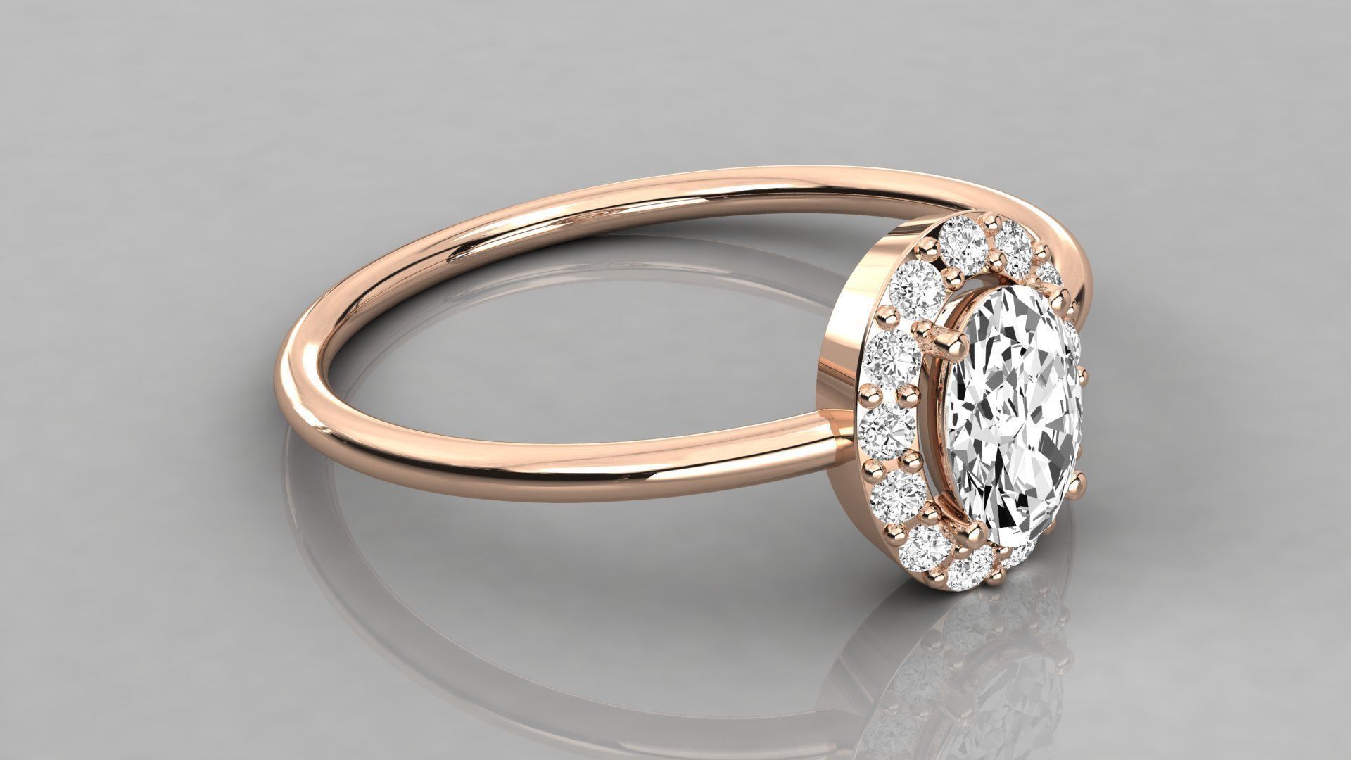 Women solitaire ring 3dm stl render detail  3D print model_4