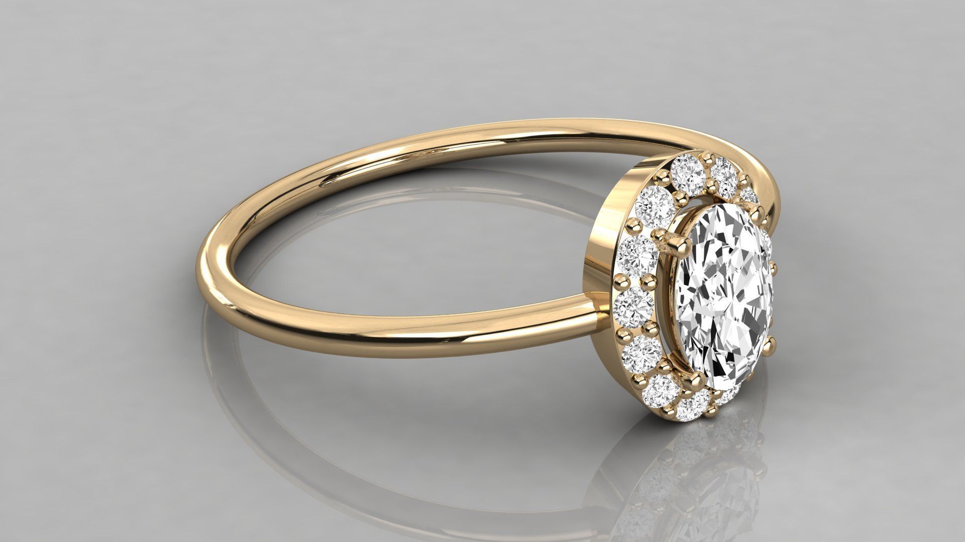 Women solitaire ring 3dm stl render detail  3D print model_6