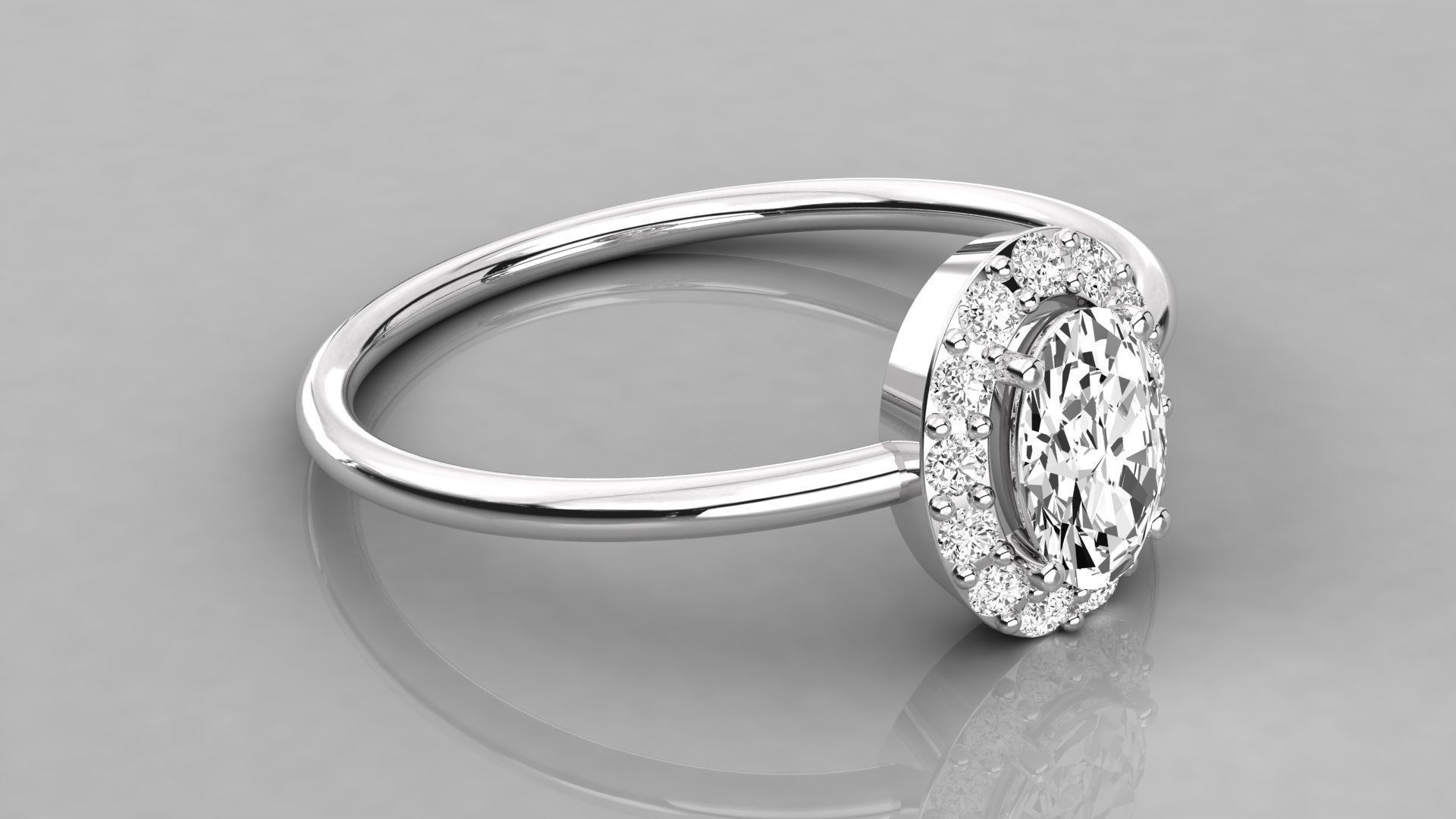Women solitaire ring 3dm stl render detail  3D print model_5