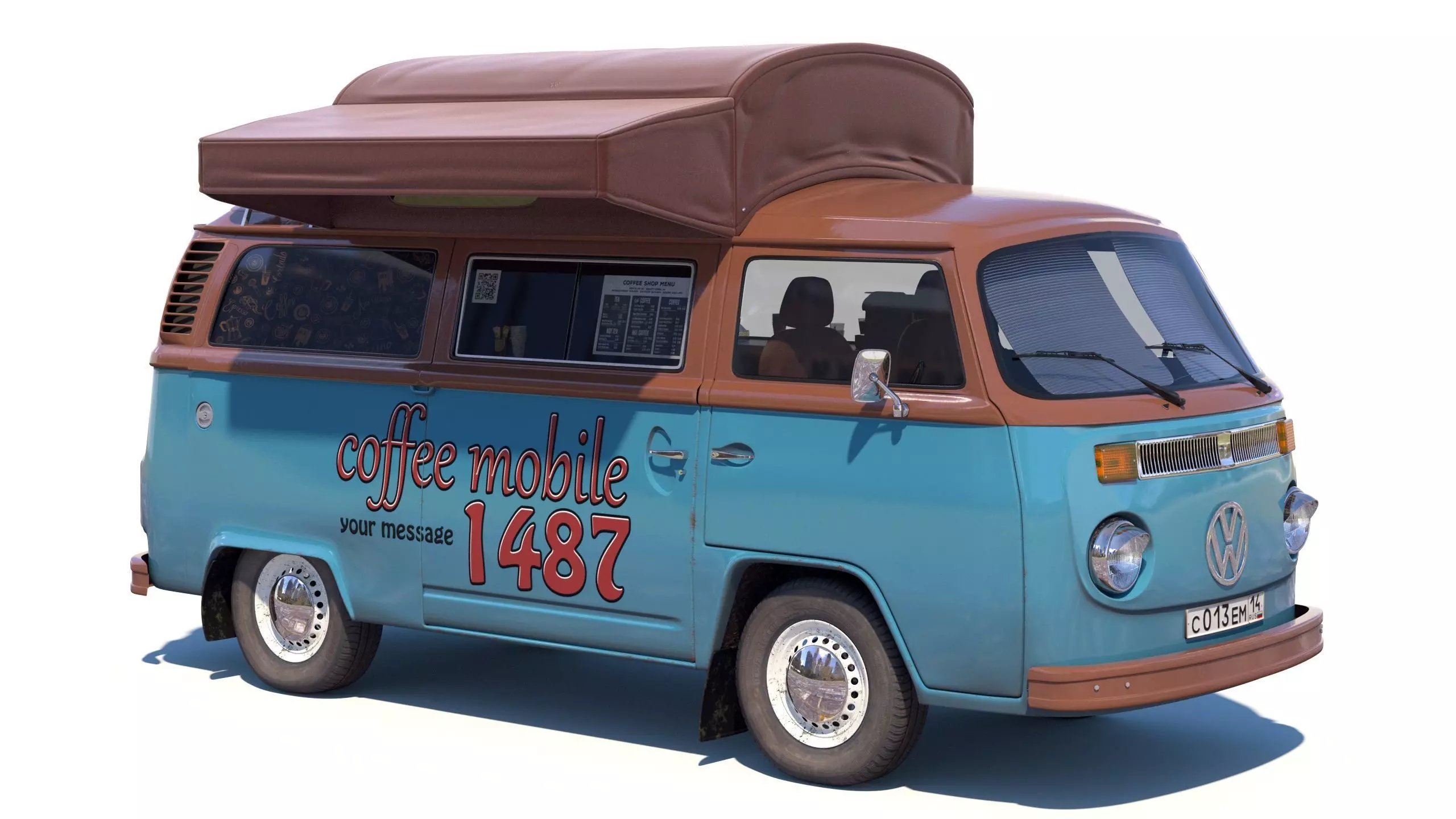 Street coffee car Volkswagen 3D model