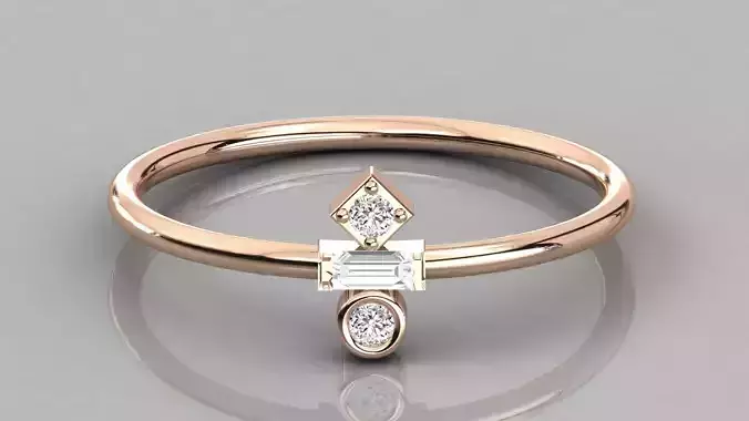 Women solitaire ring 3dm stl render detail 