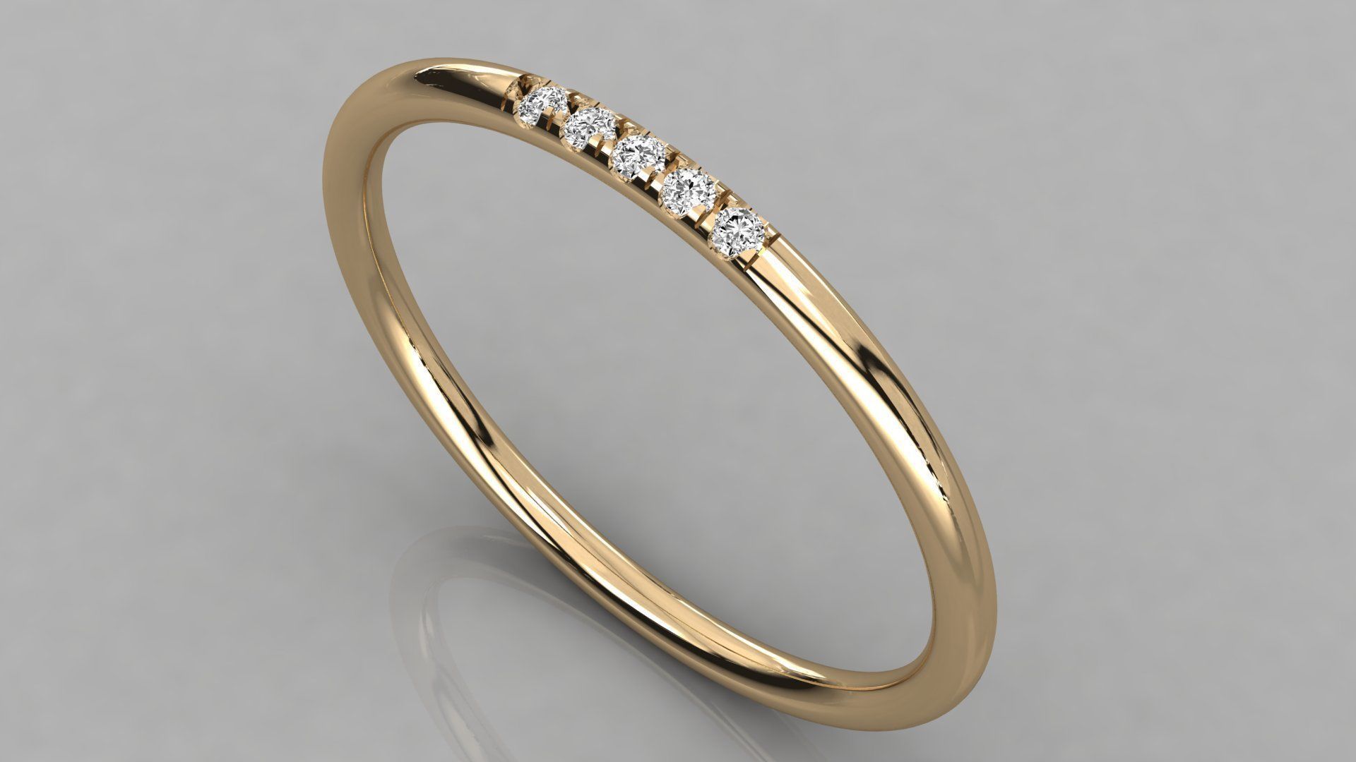 Women solitaire ring 3dm stl render detail  3D print model_3