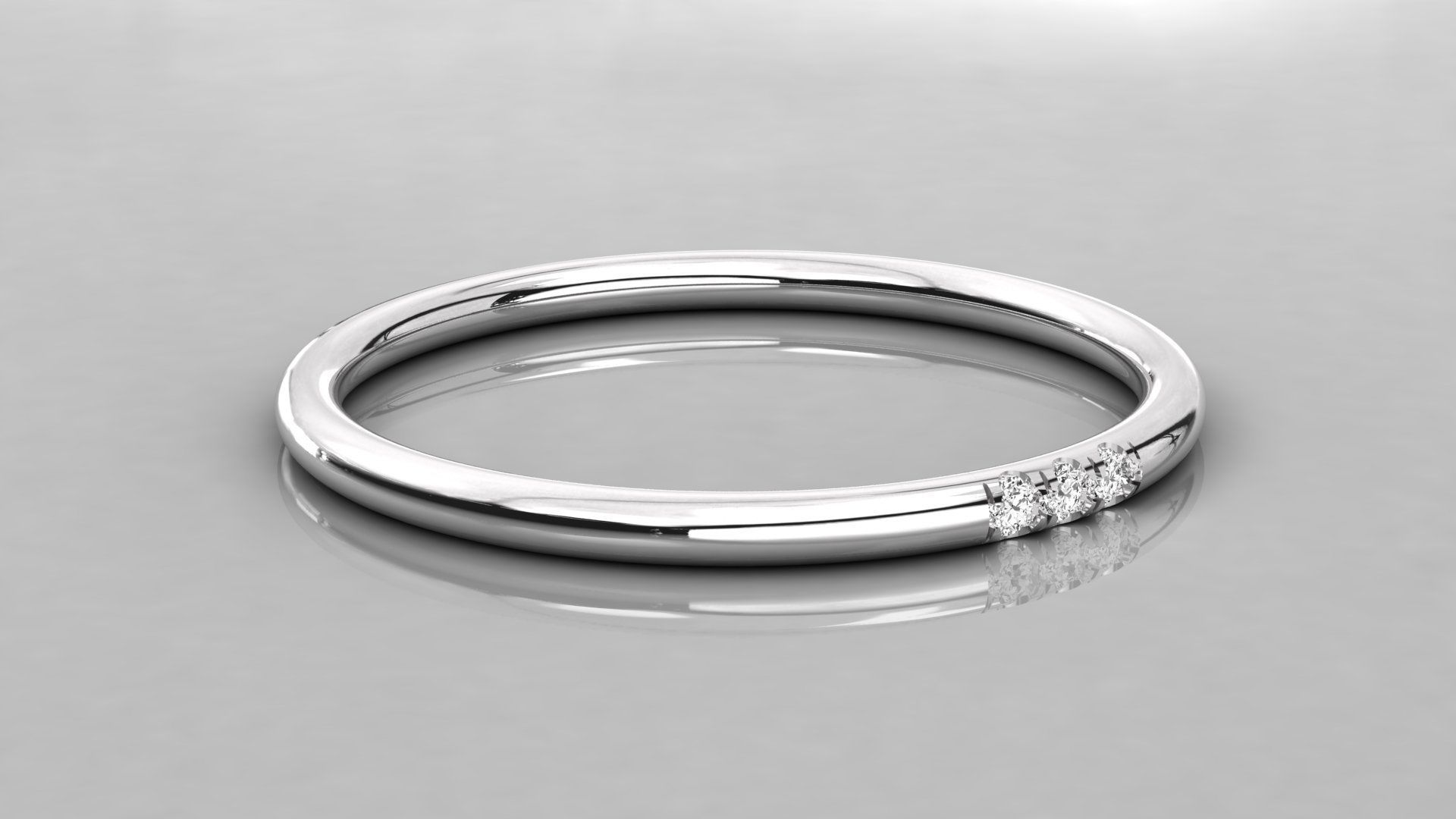 Women solitaire ring 3dm stl render detail 3D print model_5