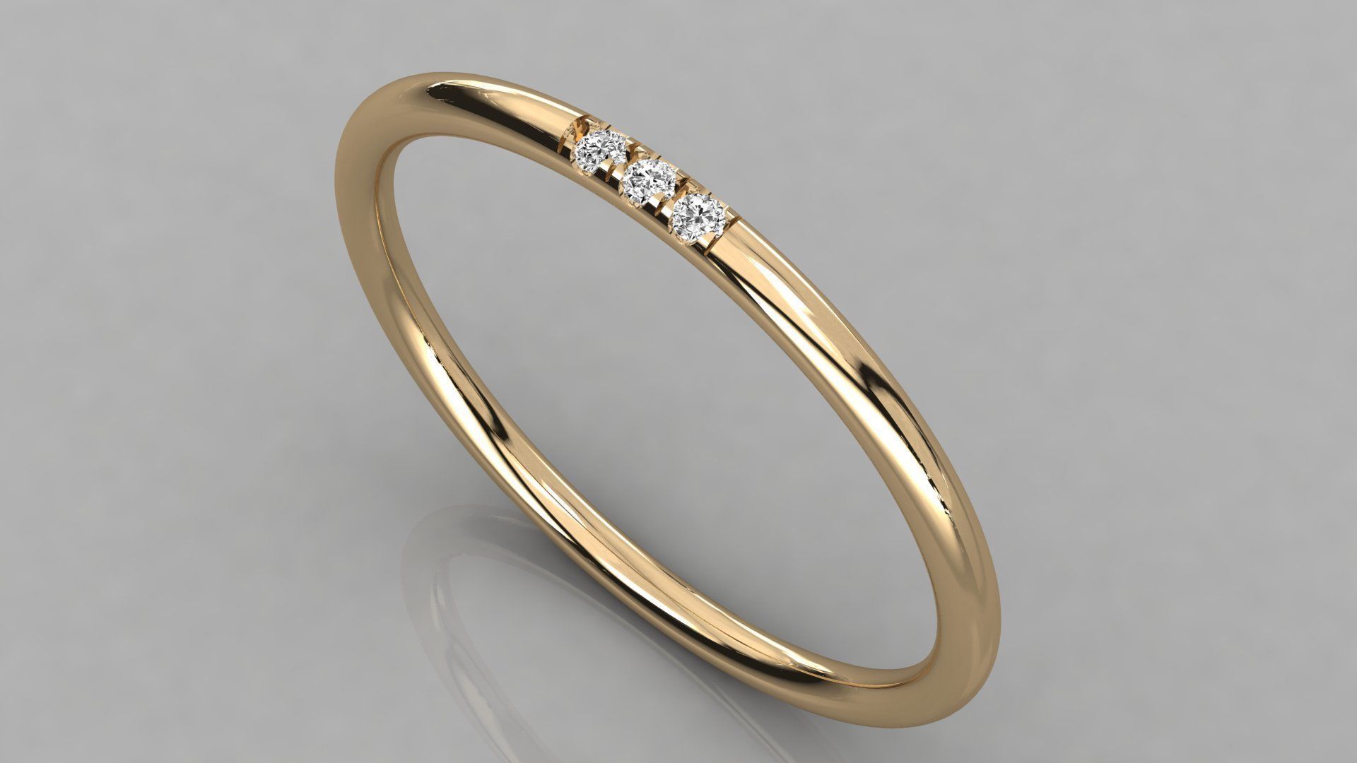 Women solitaire ring 3dm stl render detail 3D print model_3