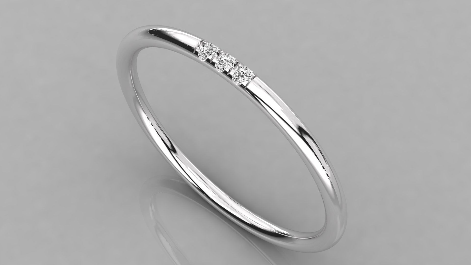 Women solitaire ring 3dm stl render detail 3D print model_2