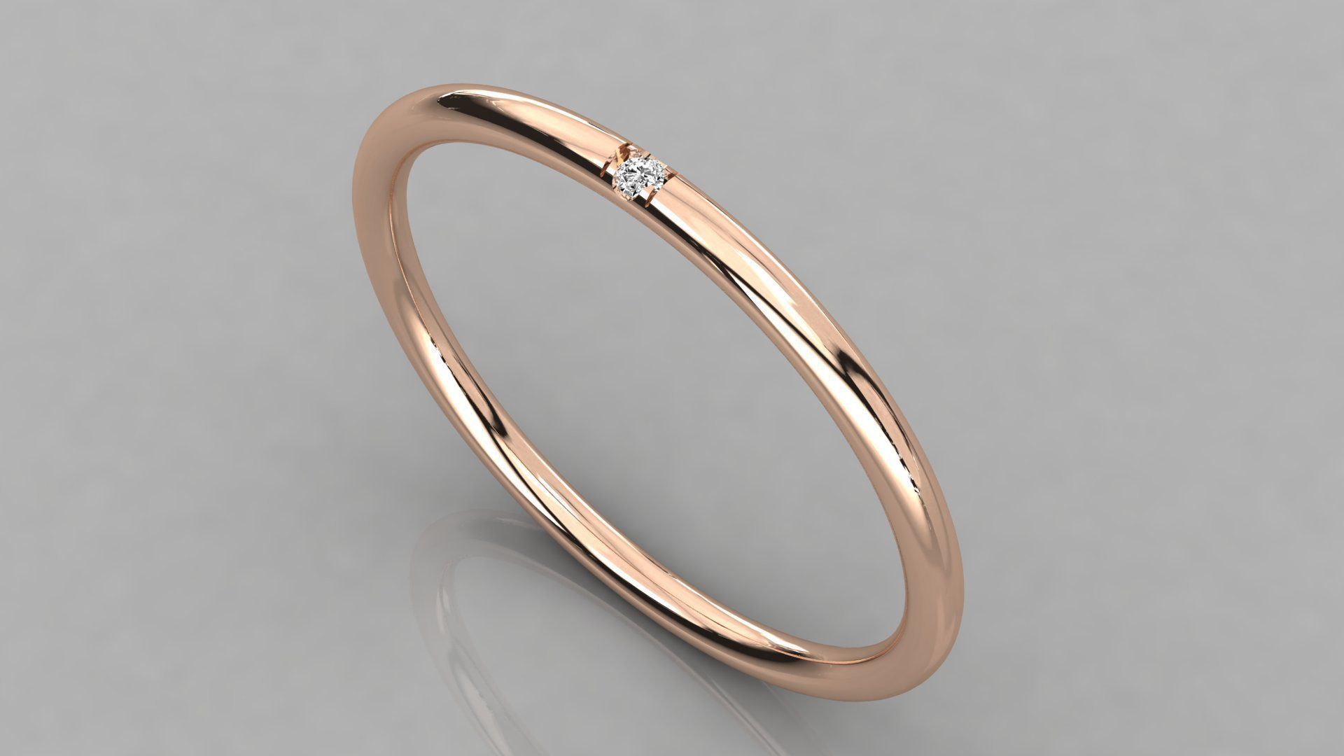 Women solitaire ring 3dm stl render detail  3D print model_1