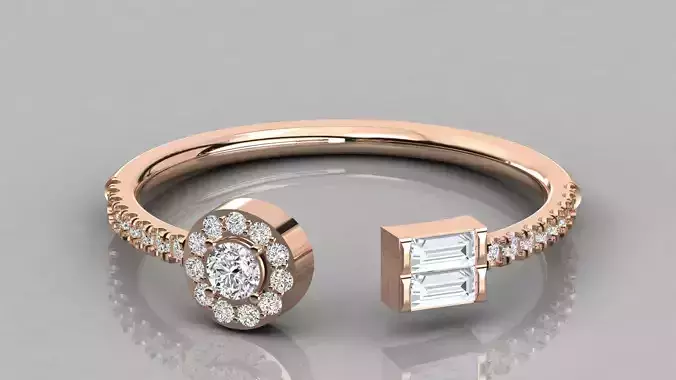 Women solitaire ring 3dm stl render detail 