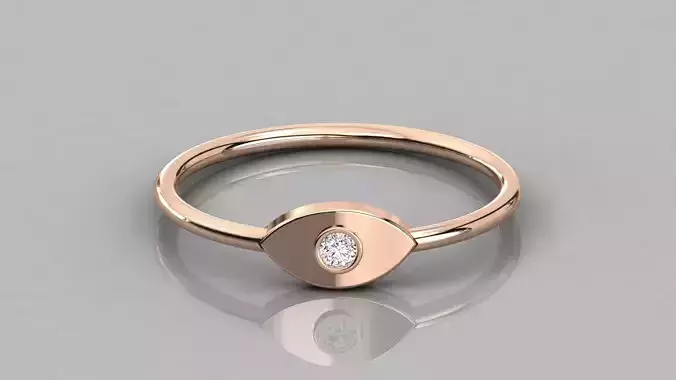 Single diamond Women solitaire ring 3dm stl render detail  3D print model
