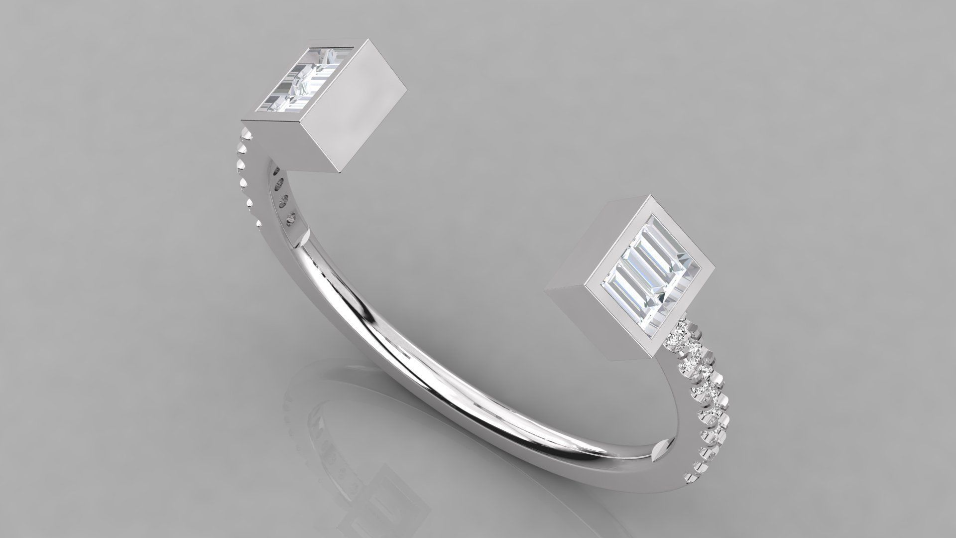 Women solitaire ring 3dm stl render detail 3D print model_2