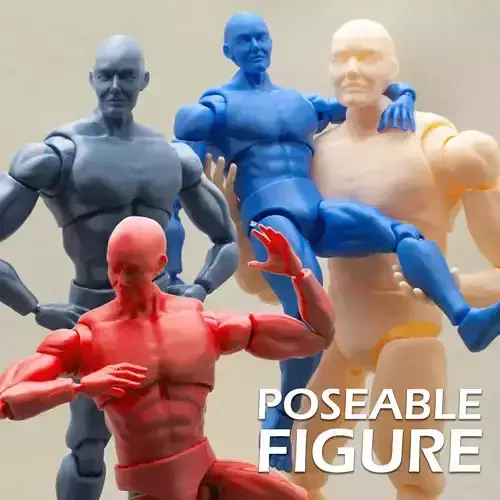 Articulated Poseable Male Figure 3D print model