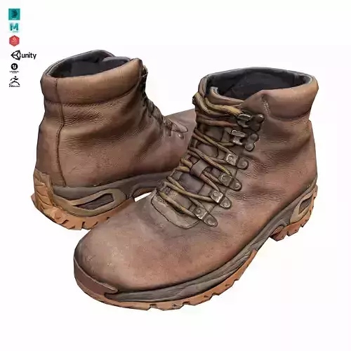 Woodland Boot Low-poly Low-poly 3D model