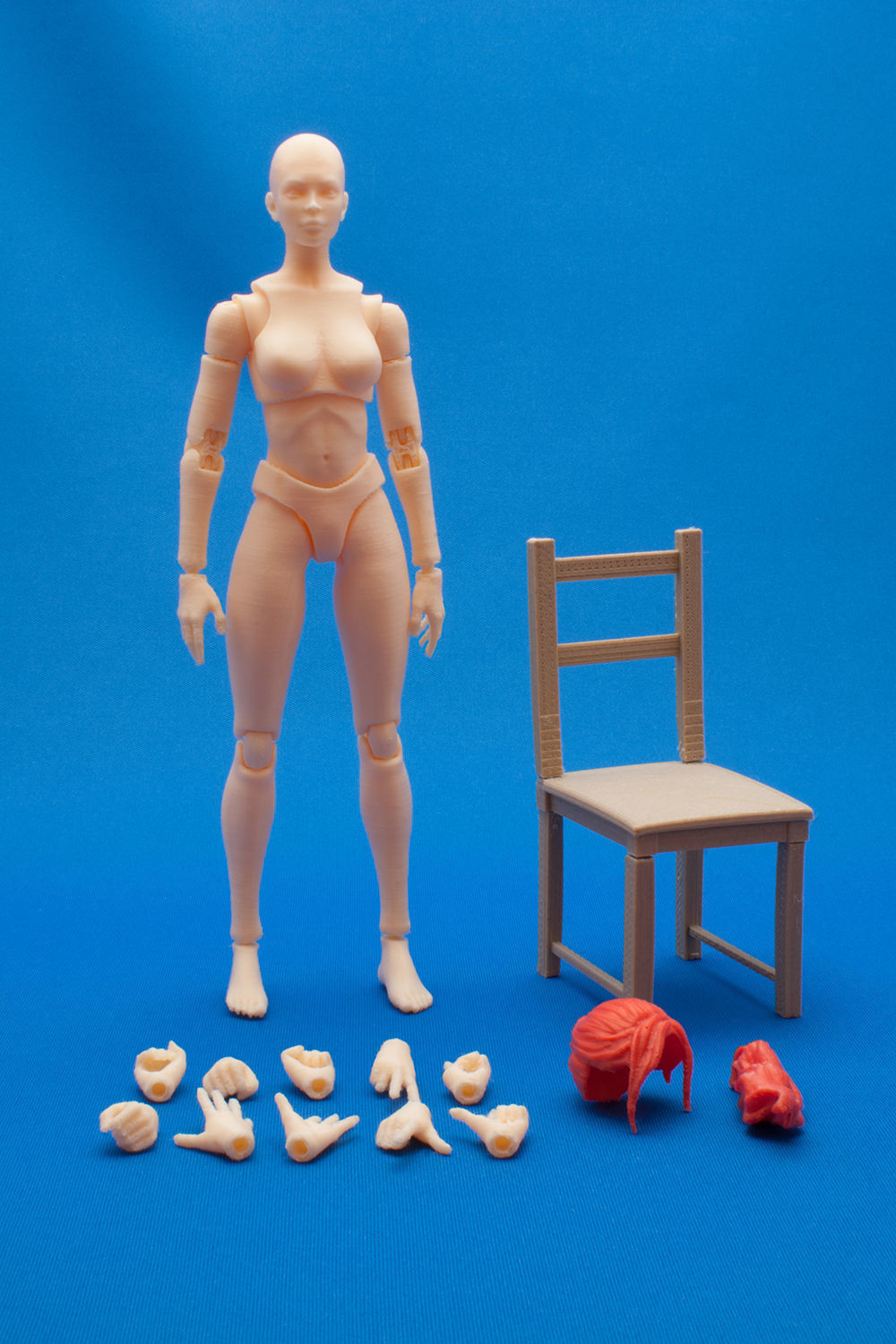 Articulated Poseable Female Figure 3D print model_12