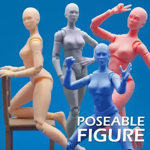 Articulated Poseable Female Figure 3D print model