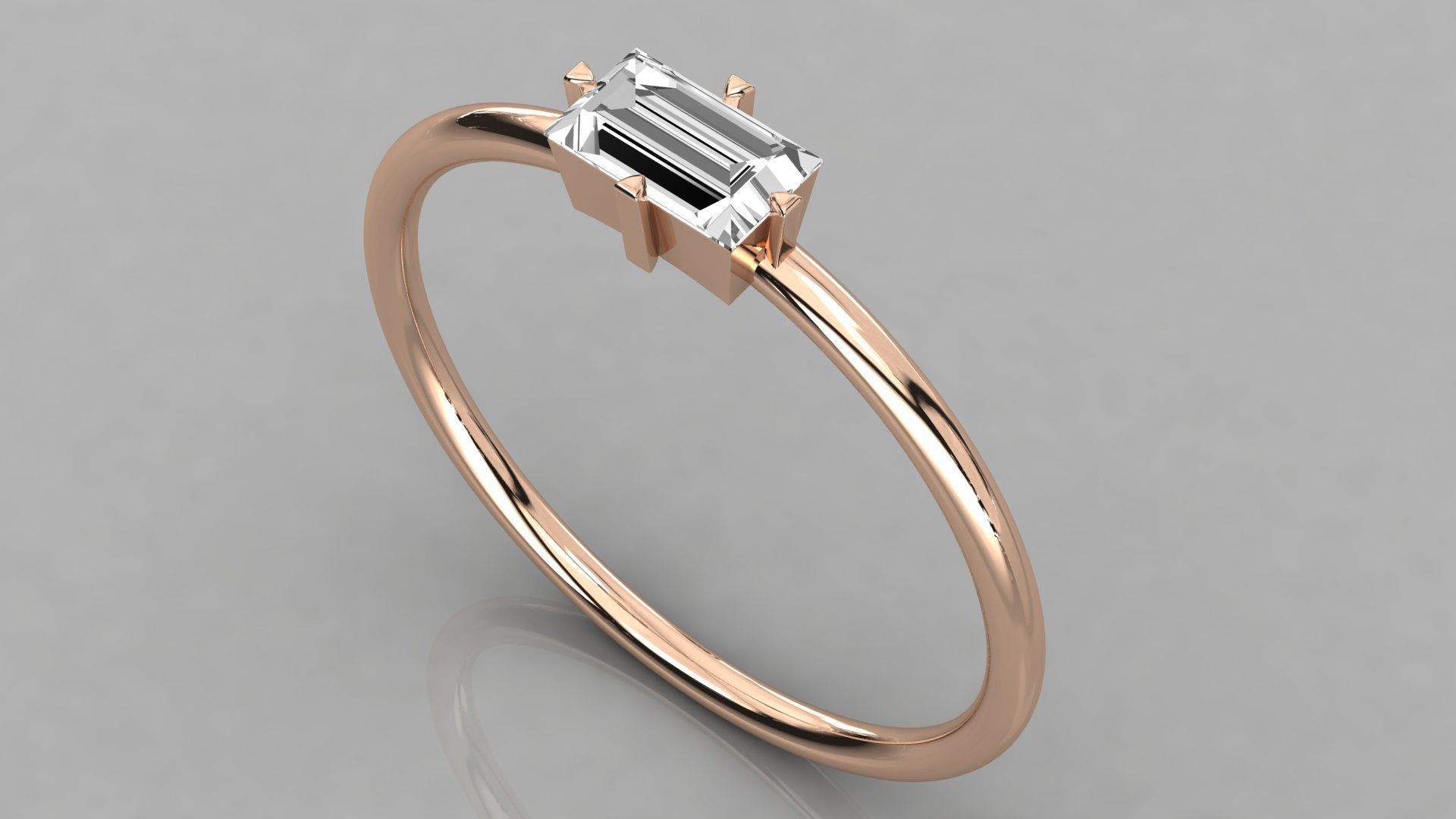 Women solitaire ring 3dm stl render detail 3D print model_2