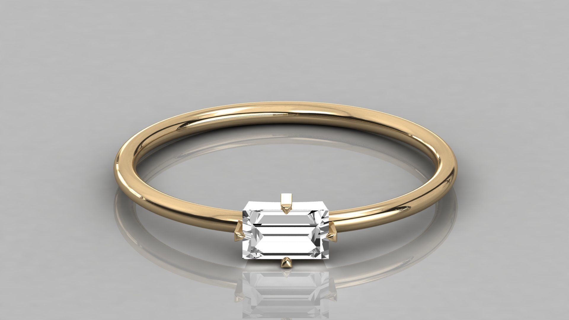 Women solitaire ring 3dm stl render detail 3D print model_1