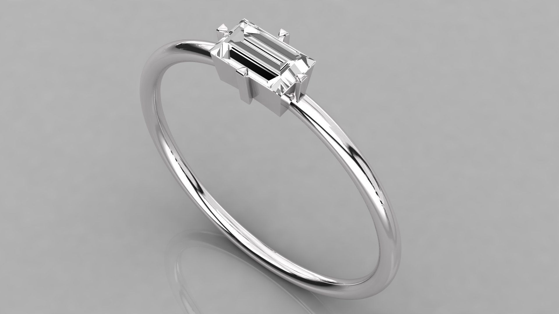 Women solitaire ring 3dm stl render detail 3D print model_3