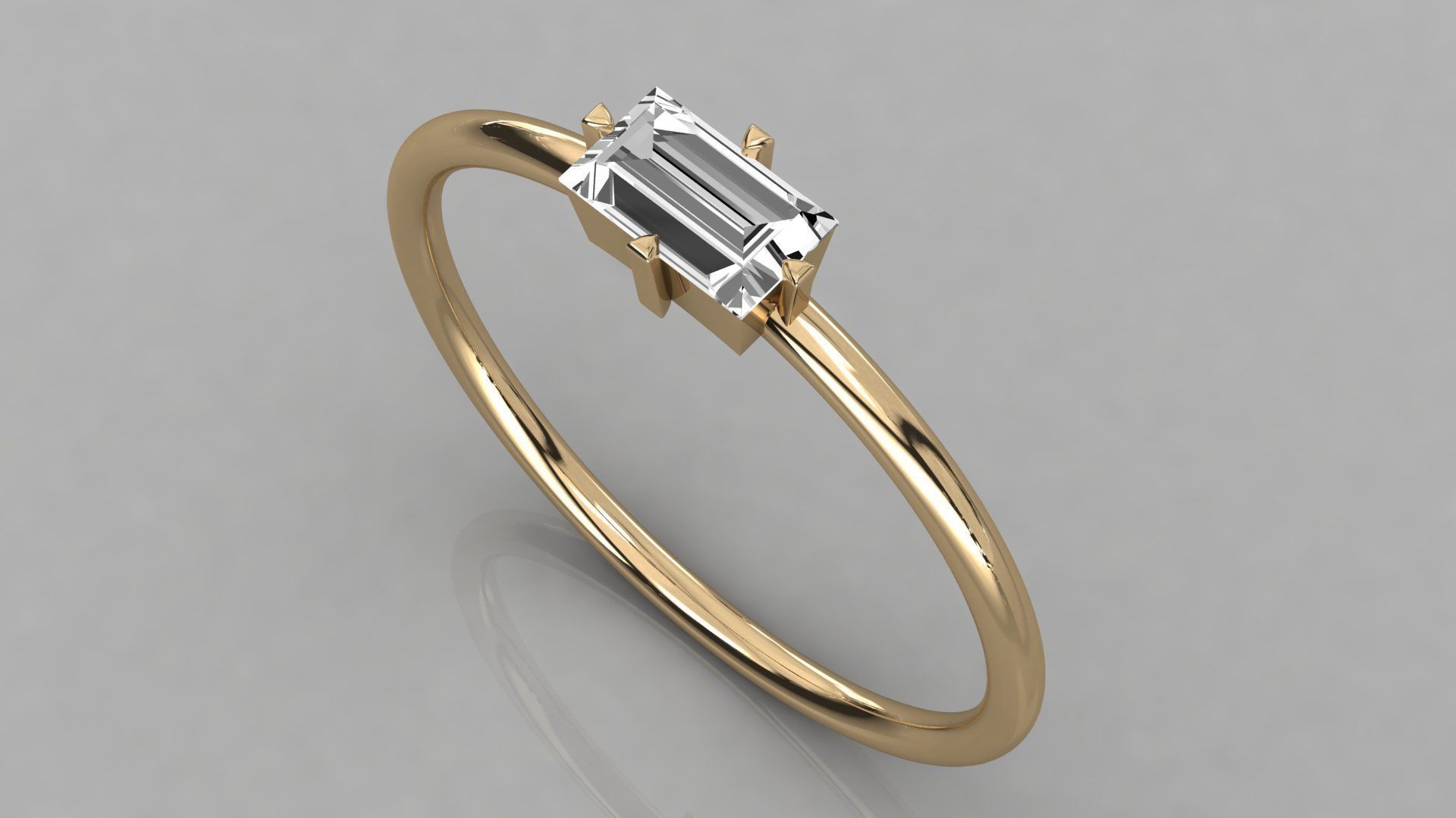 Women solitaire ring 3dm stl render detail 3D print model_4