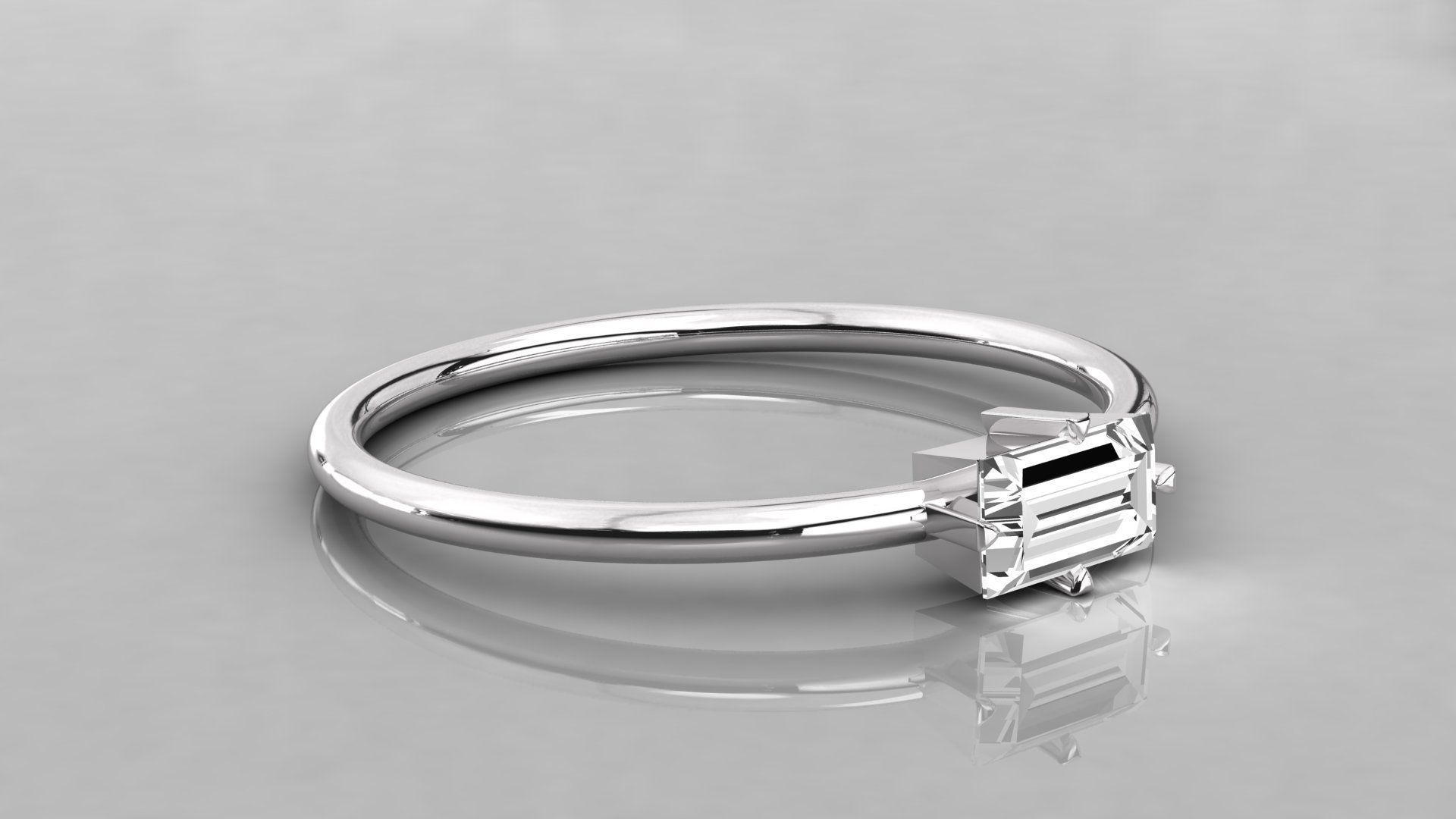 Women solitaire ring 3dm stl render detail 3D print model_5