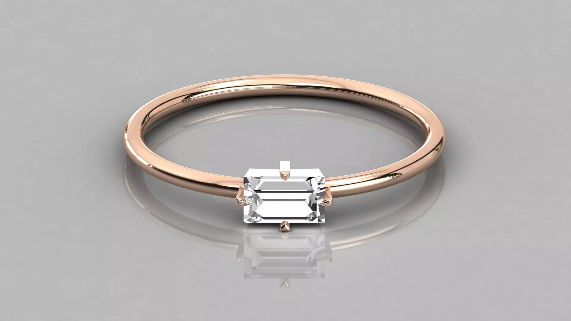 Women solitaire ring 3dm stl render detail 3D print model_0