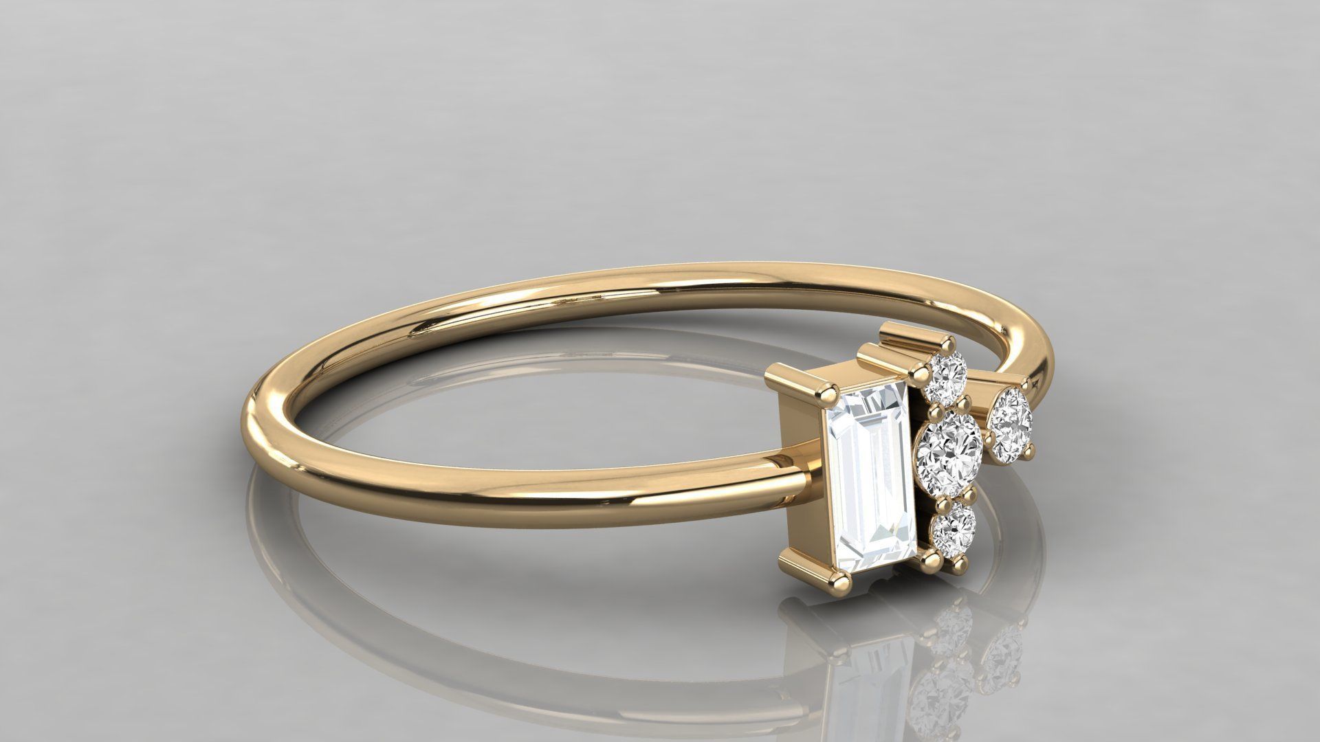 Women solitaire ring 3dm stl render detail 3D print model_6