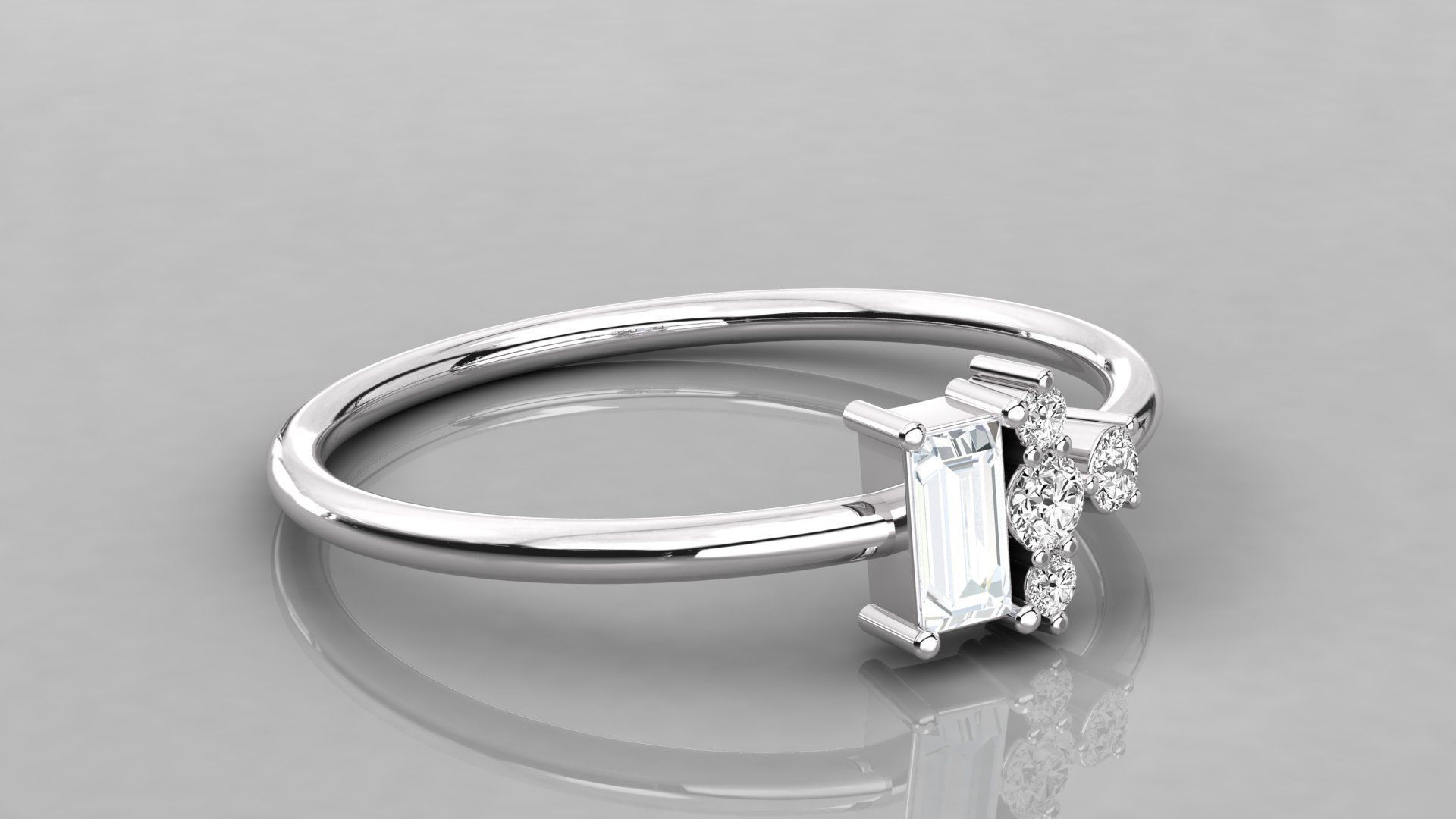 Women solitaire ring 3dm stl render detail 3D print model_5