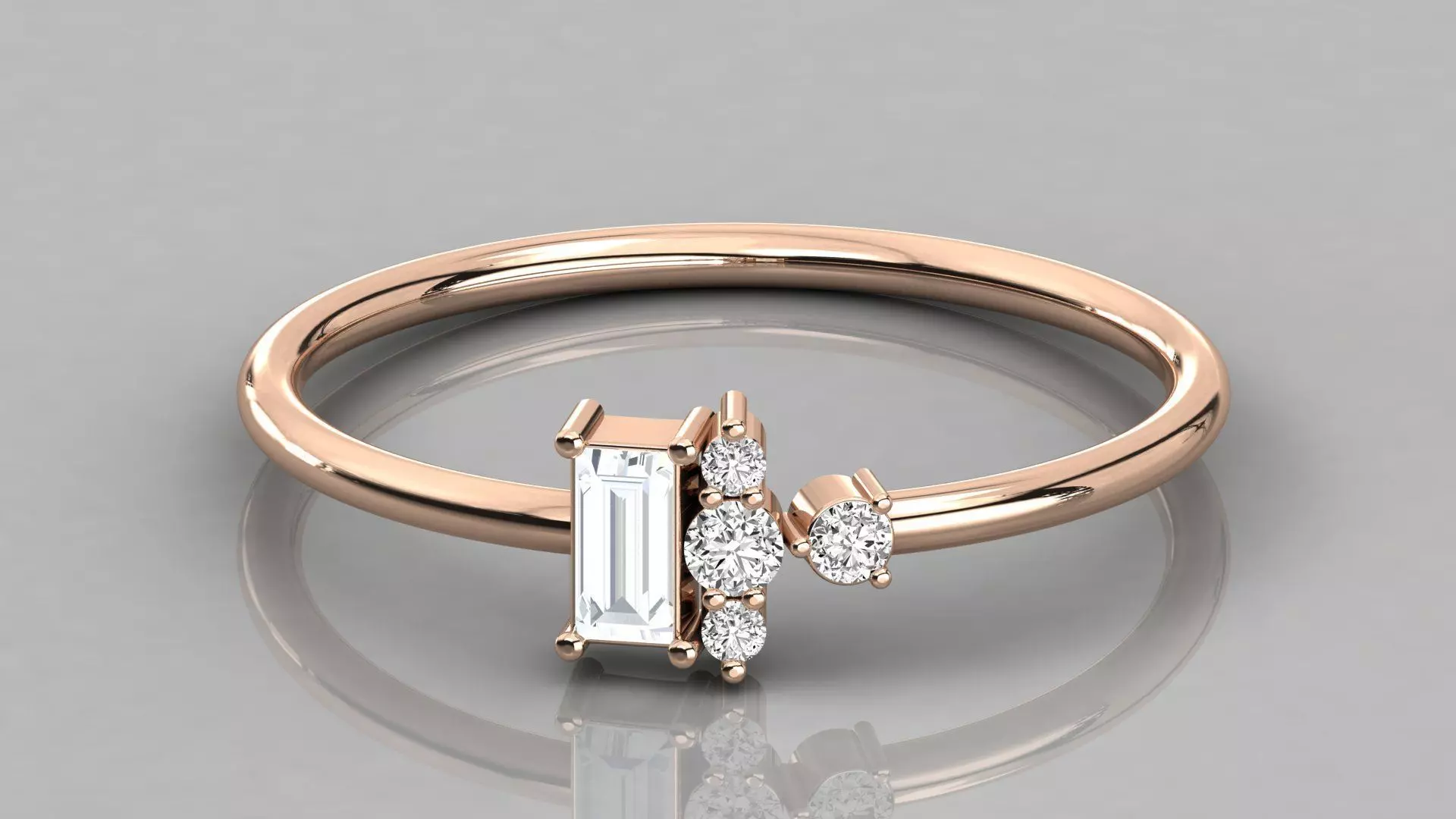Women solitaire ring 3dm stl render detail 3D print model_0