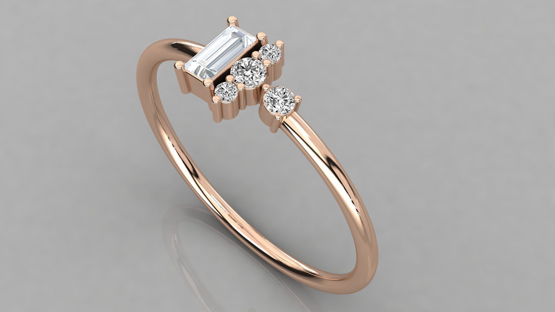 Women solitaire ring 3dm stl render detail 3D print model_1