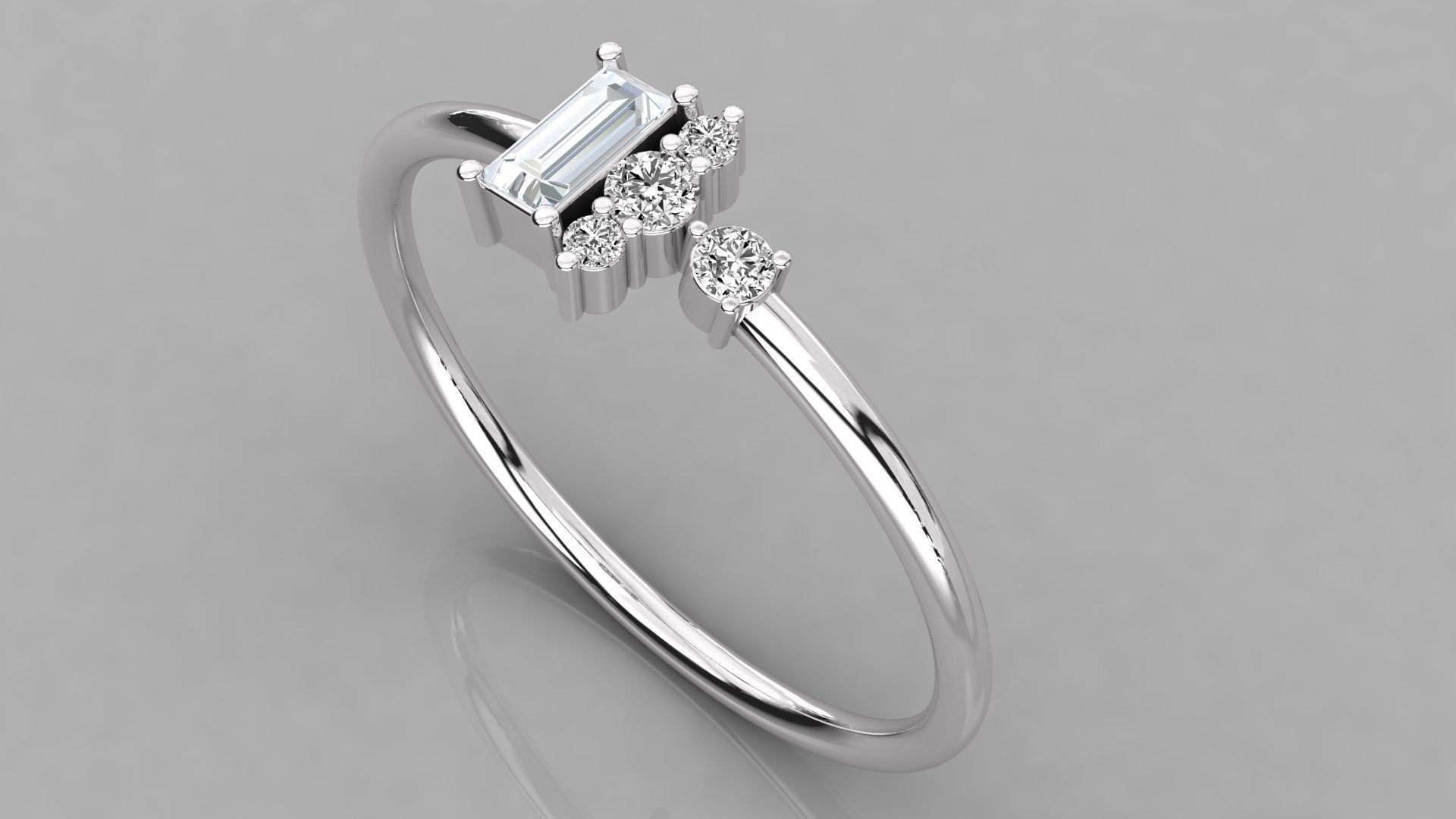 Women solitaire ring 3dm stl render detail 3D print model_2