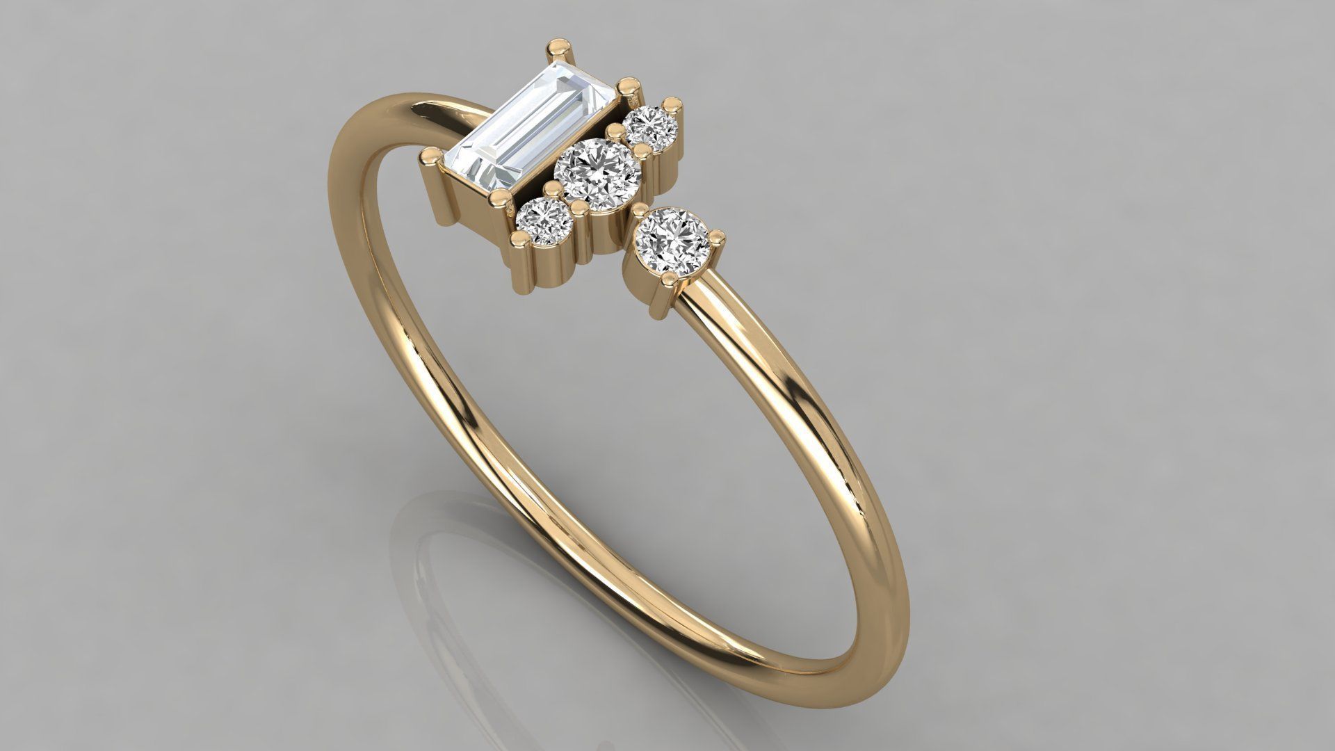 Women solitaire ring 3dm stl render detail 3D print model_3
