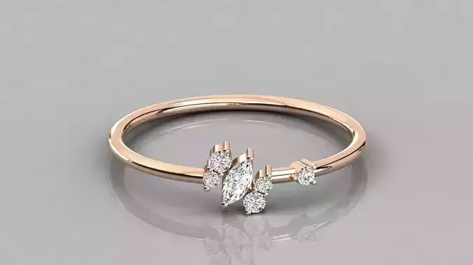 Women solitaire ring 3dm stl render detail 