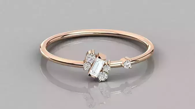 Women solitaire ring 3dm stl render detail 