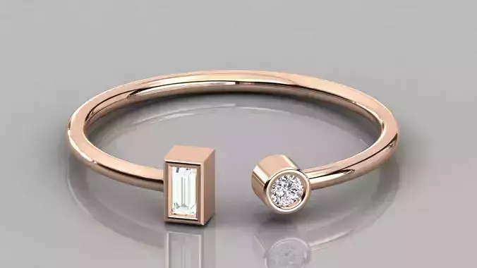 Women solitaire ring 3dm stl render detail 